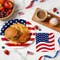 100PCS Heavy Duty Patriotic Oval Paper Plates & Napkins Set for 50 Guests – Red, White & Blue American Flag Disposable Tableware for 4th of July, Independence Day & Veterans Day Events
